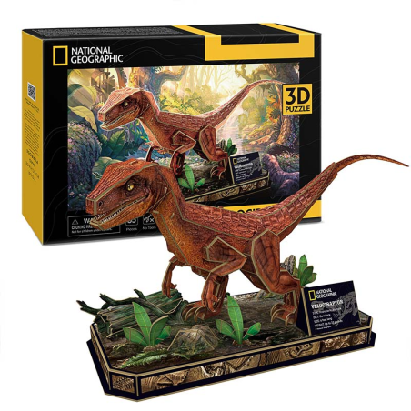Velociraptor Armable - Puzzle 3D Dinosaurio